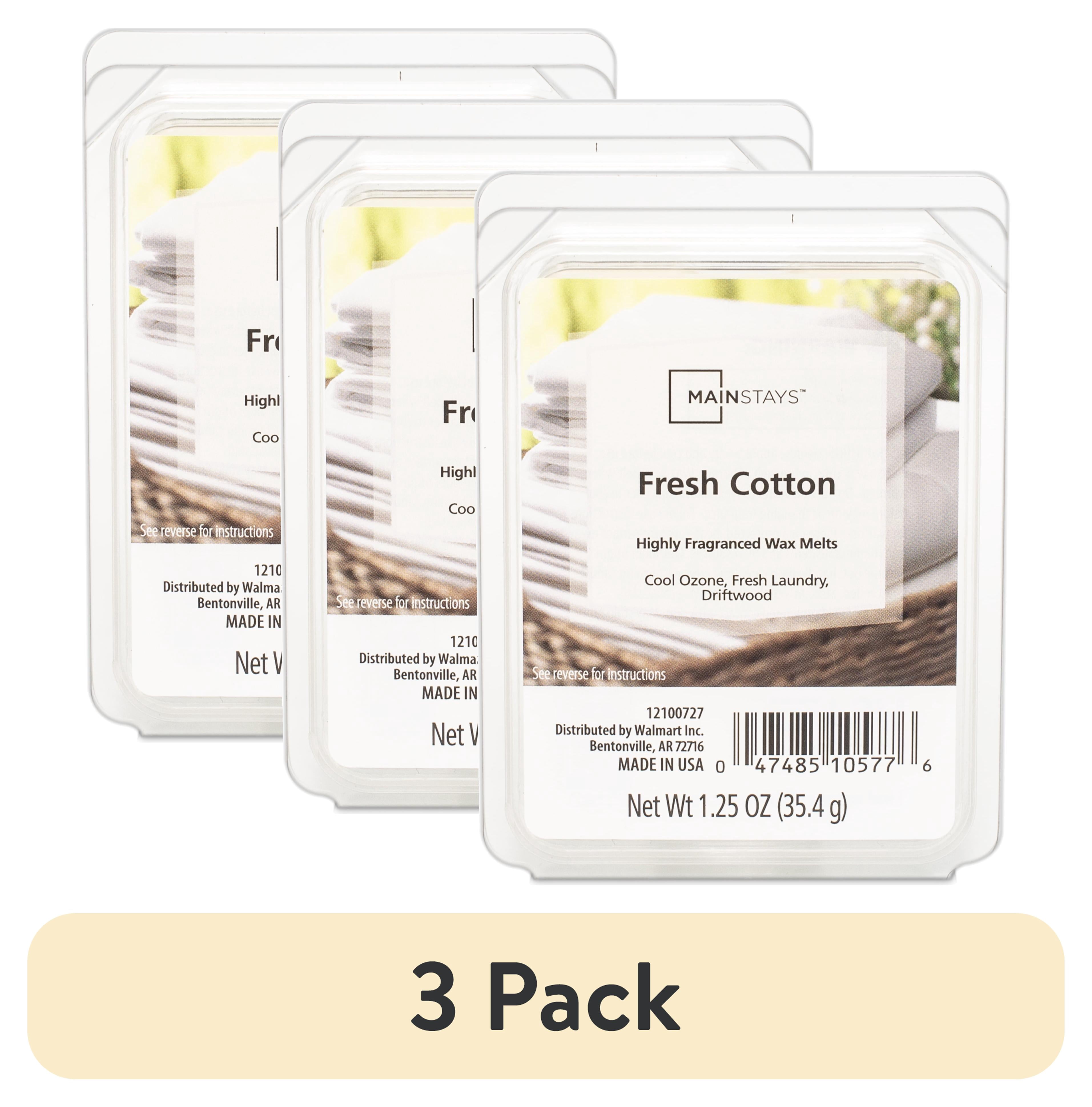 (3 pack) Mainstays Fresh Cotton Scent 6 Cube Wax Melt, 1.25 oz