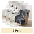 thumbnail image 1 of (3 pack) Mainstays Grey Flannel Stripe Faux Fur Throw, 50"x60", Adult/Teen, 1 of 8