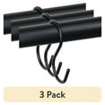 thumbnail image 1 of (3 pack) Mainstays Hooks, Black, 12 Piece/Set, 100% Iron, 1 of 8