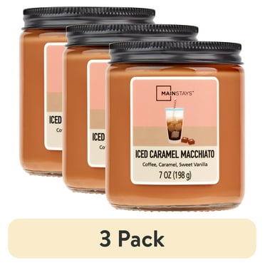 (3 pack) Mainstays Iced Caramel Macchiato Scented Single-Wick Twist Jar Candle, 7 oz