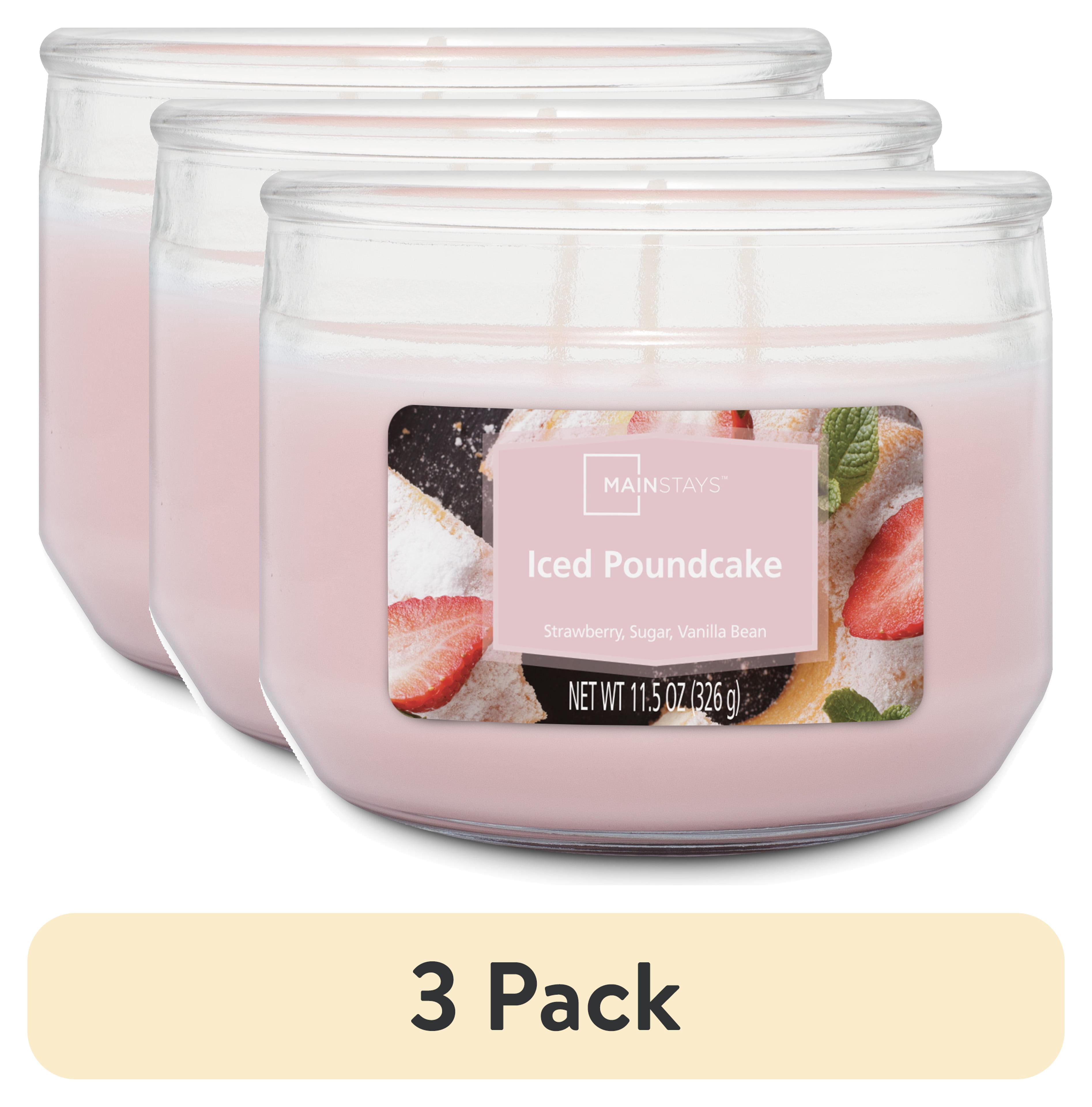 (3 pack) Mainstays Iced Poundcake Scented 3-Wick Jar Candle, 11.5 oz