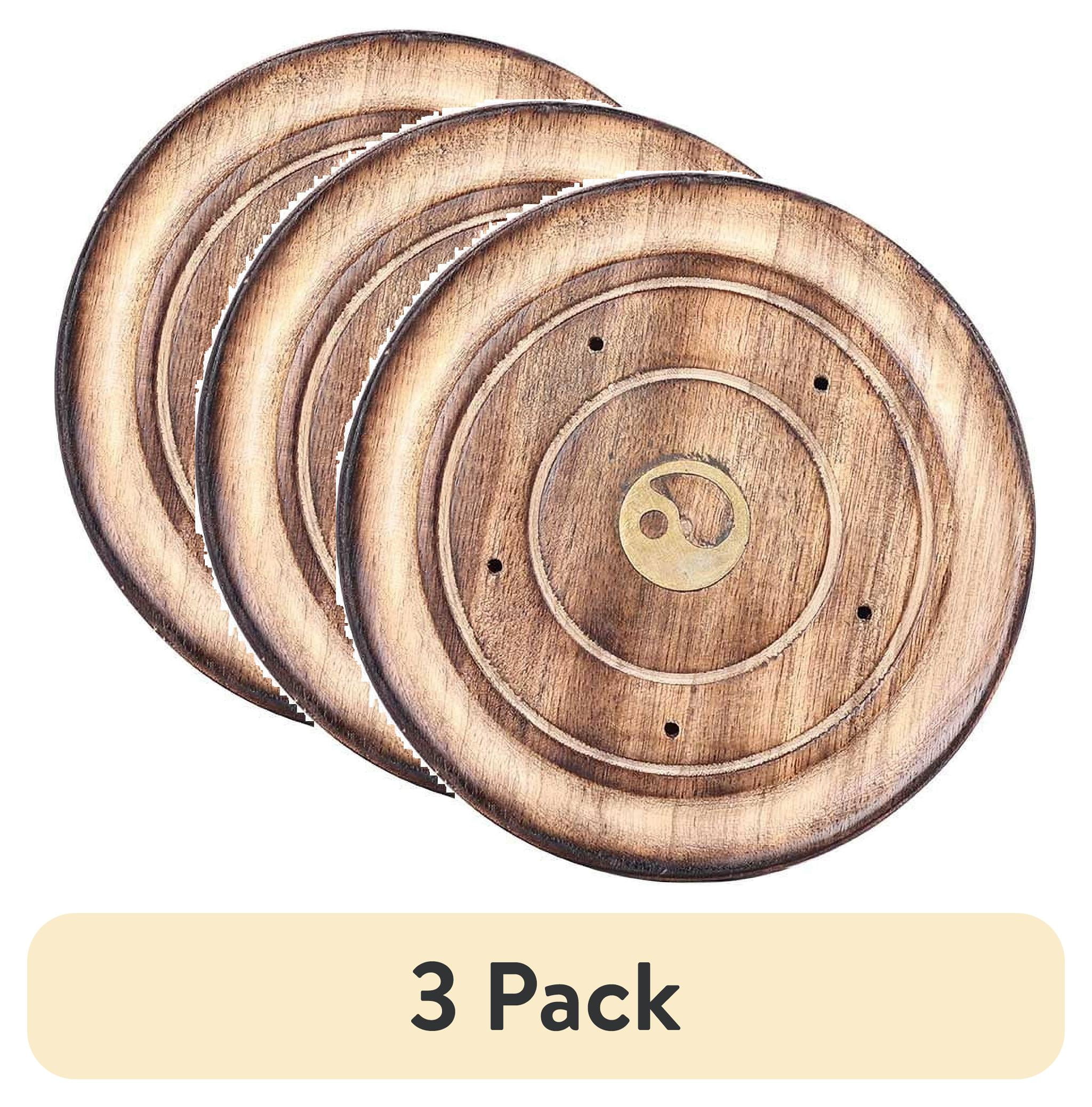 (3 pack) Mainstays Wood Yin Yang Incense Holder, Brown