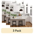 thumbnail image 1 of (3 pack) Mainstays Indoor 24" Counter Height Backless Saddle Wood Stool Set of 2 In Black, 1 of 9