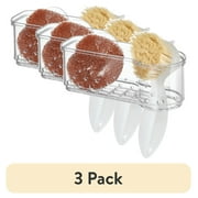 3 pack Mainstays Clear Plastic Kitchen Sink Organizer Caddy, Sponge Holder, Dish Brush Holder and Soap Storage for Sink Organization