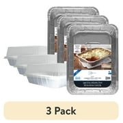 (3 pack) Mainstays 13.5" x 9.63" Aluminum Lasagna Pans with Lids, 2 Count