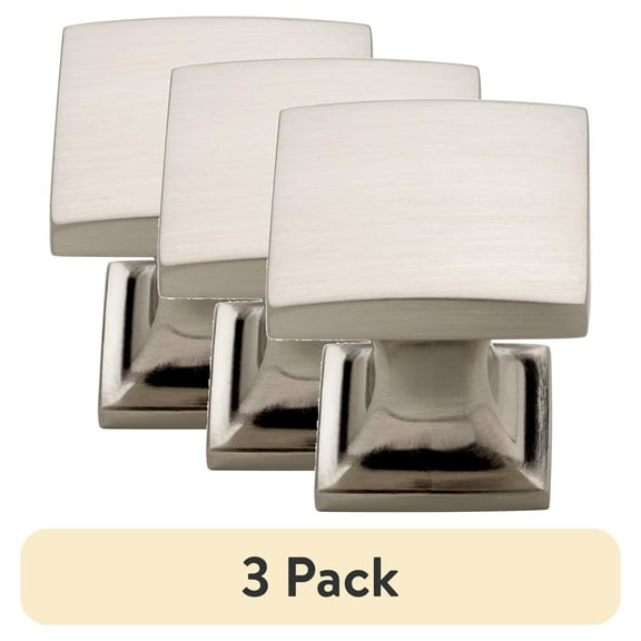 (3 pack) Mainstays Lombard 1 in. (25 mm) Satin Nickel Cabinet Knob (2-Pack)