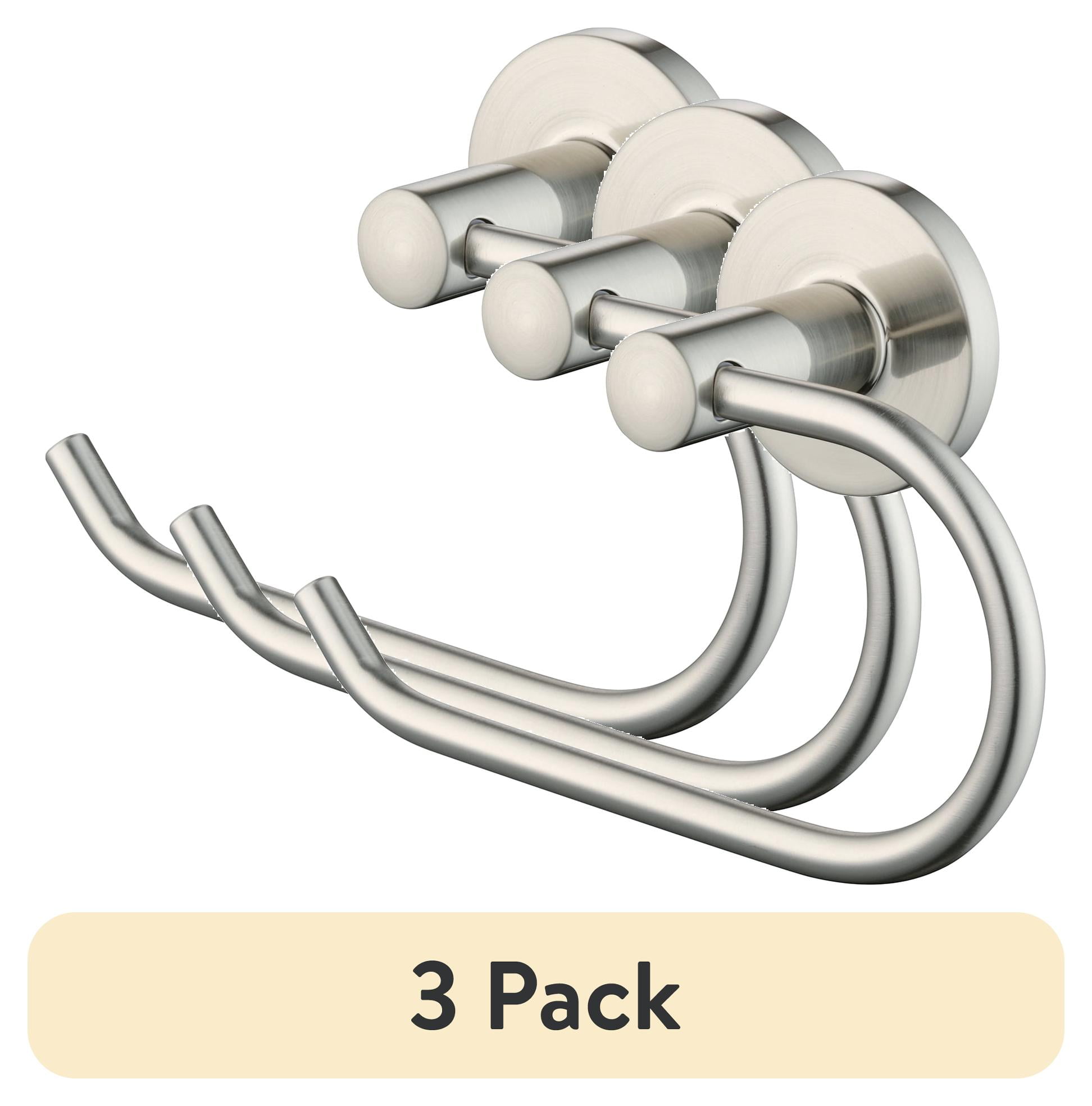 (3 pack) Mainstays Modern Round Toilet Paper Holder, Satin Nickel