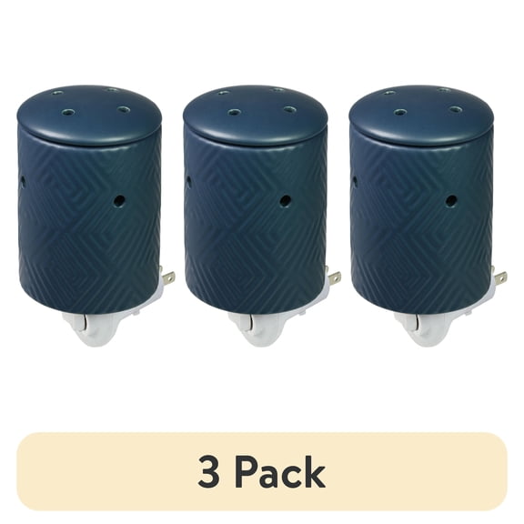 (3 pack) Mainstays Navy Blue Ceramic Pluggable Wall Wax Warmer, Single Pack