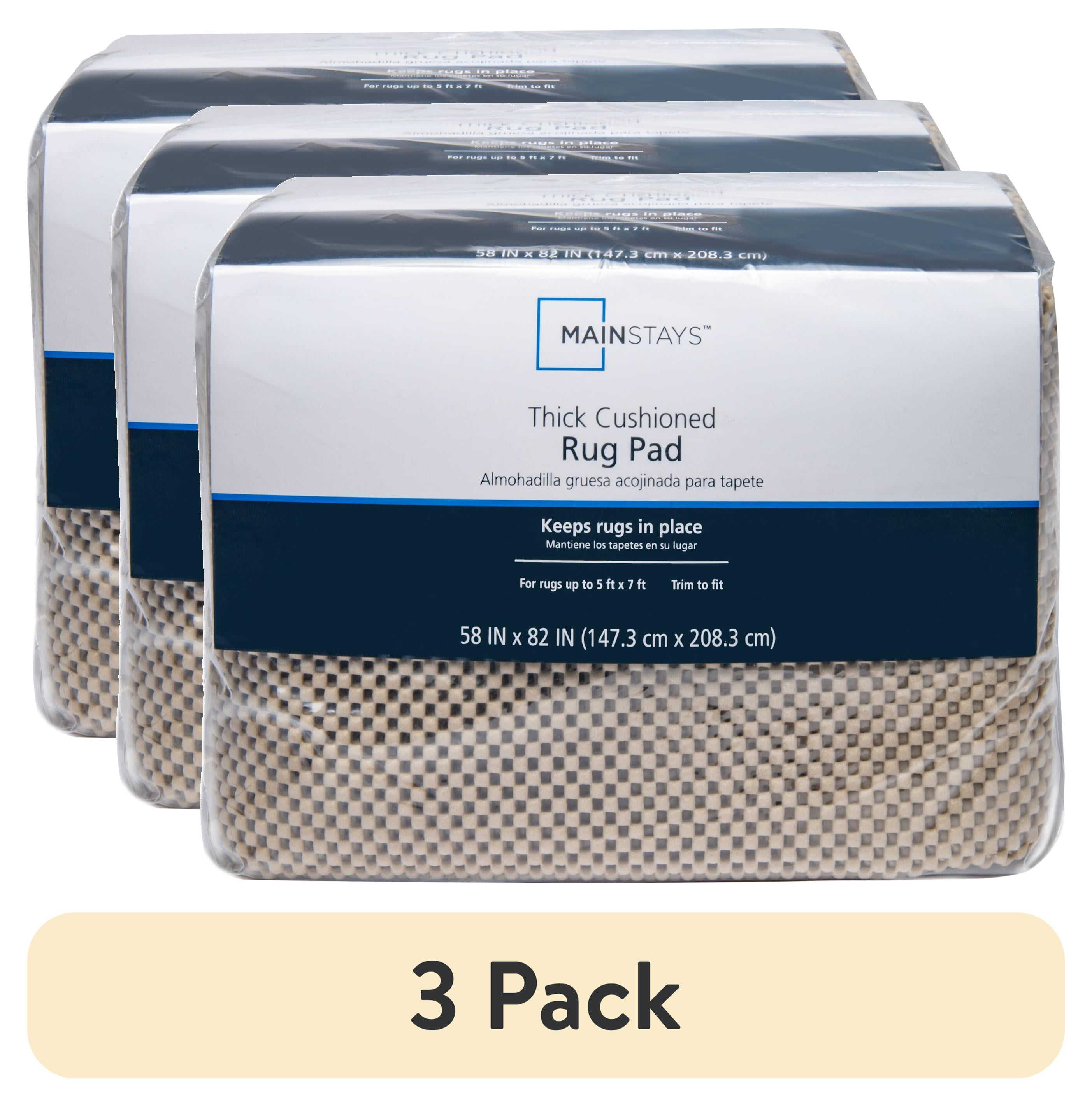 (3 pack) Mainstays Non-Skid Non-Slip Deluxe Felt Rug Pad, Sand, 5' x 7'
