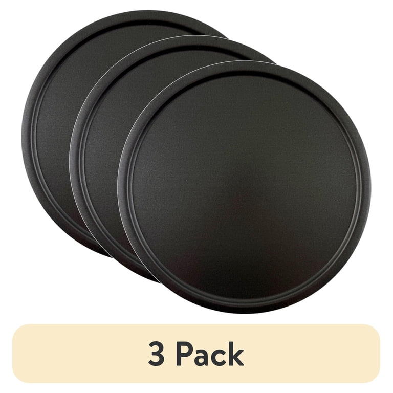 Mainstays Nonstick 12 Inch Round Pizza Pan 3 Pack Dark Gray Oven