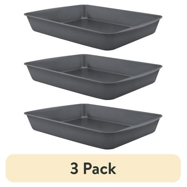 (3 pack) Mainstays Nonstick Jumbo Roaster, 17.2" x 12.7" x 2.7", Gray