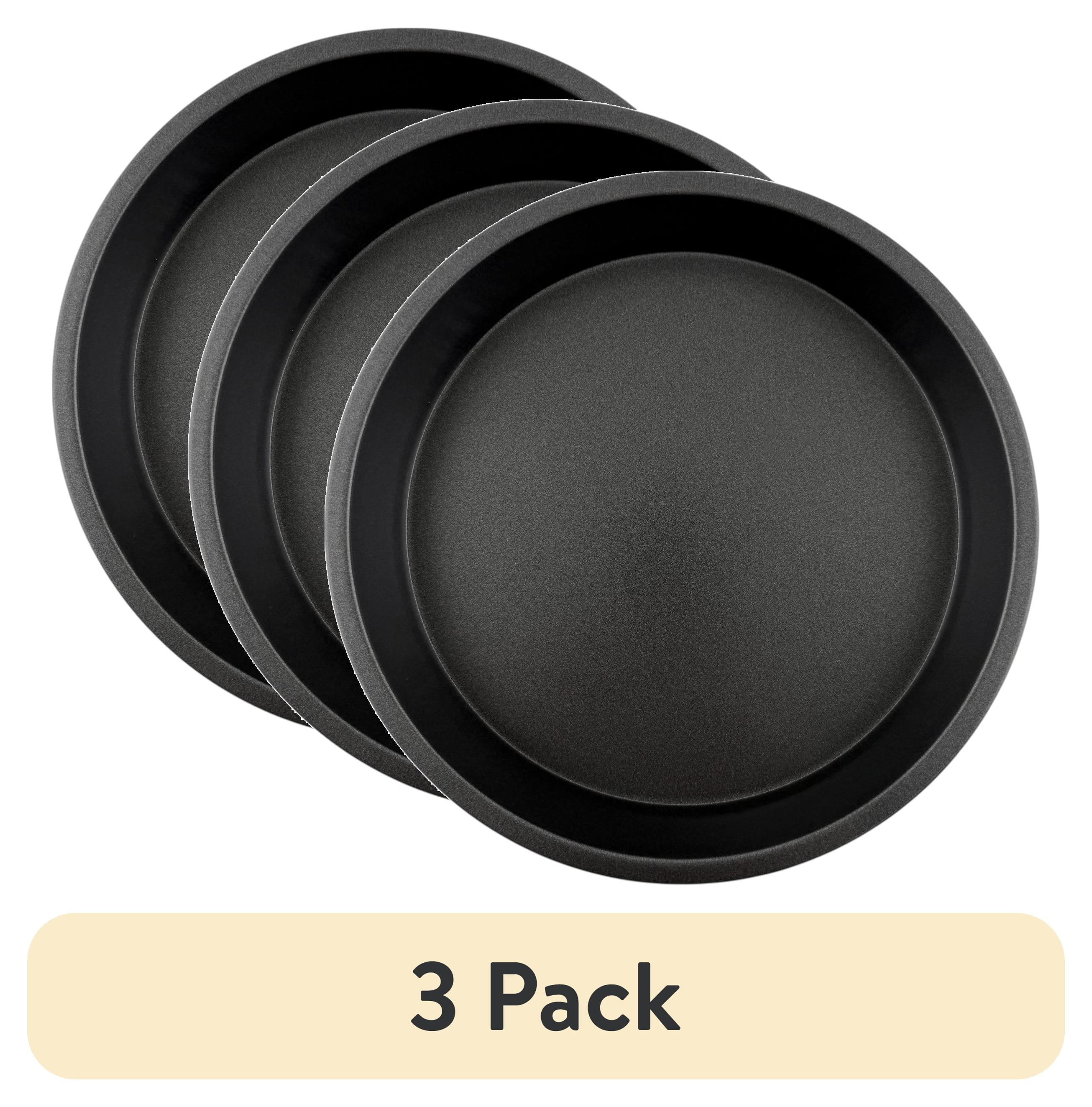 (3 pack) Mainstays 9" x 9" Round Nonstick Steel Cake Pan, Dark Gray