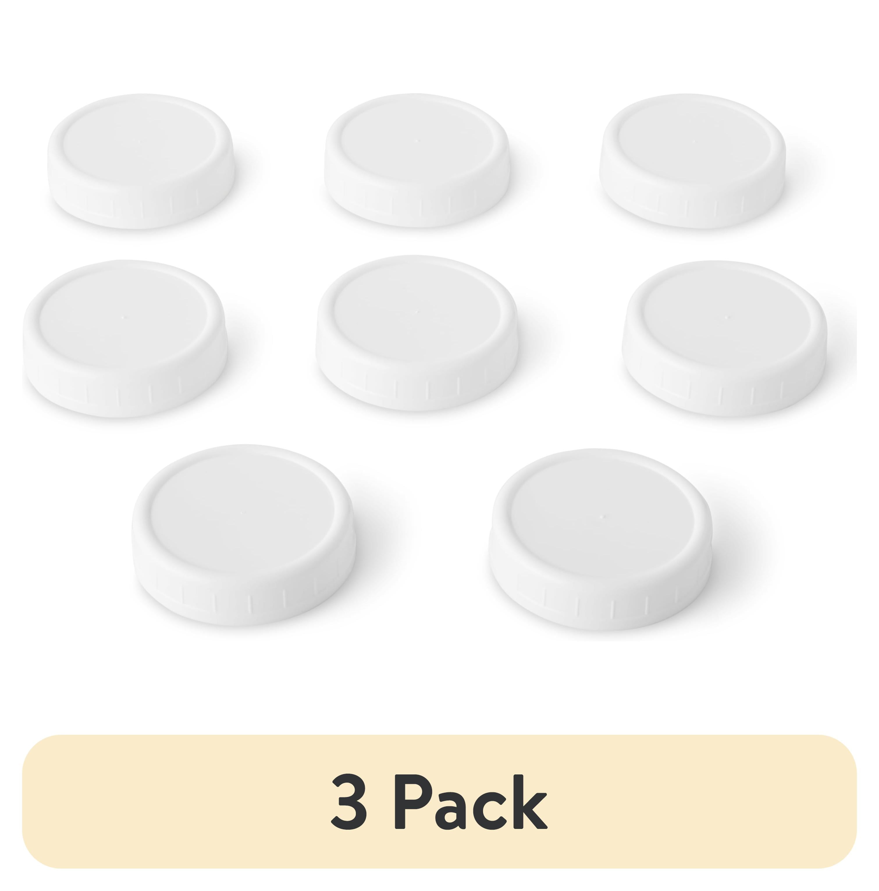(3 pack) Mainstays 8-Pack Plastic Mason Jar Lids - Regular Mouth, Reusable Canning Jar Lids for Meal Prep and Freezer Storage, Fits All Brands Regular Mouth Mason Jars