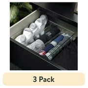 (3 pack) Mainstays 3-Pack Clear Plastic Drawer Organizer Divided Compartment Set