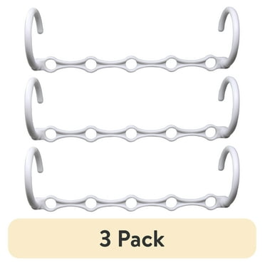 (3 pack) Mainstays Space Saving Cascading Plastic Clothing Hanger, Any Age, 10 Pack, White, Good for Adults, Teens, and Kids
