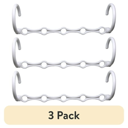 (3 pack) Mainstays Space Saving Cascading Foldable Non-Slip Plastic Clothing Hanger, 10 Pack, White