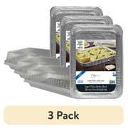 (3 pack) Mainstays 13" x 9" Rectangular Aluminum Cake Pan with Lid (2 Pack)