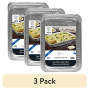 (3 pack) Mainstays Rectangular Aluminum Foil Cake Pans with Lids, 2 Count