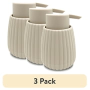 (3 pack) Mainstays Rubberized Plastic Ribbed Soap Pump, Beige