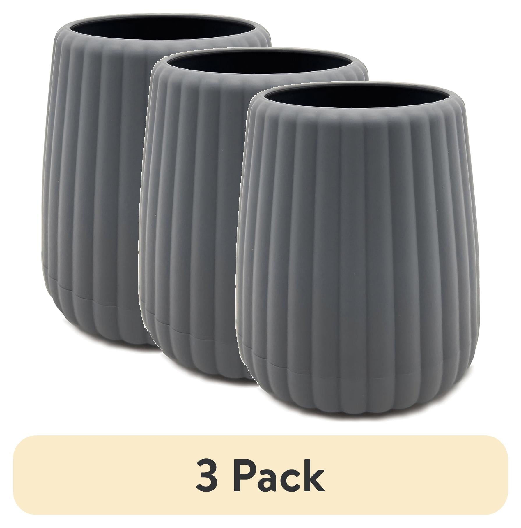 (3 pack) Mainstays Rubberized Plastic Ribbed Toothbrush Holder, Gray