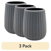 (3 pack) Mainstays Rubberized Plastic Ribbed Toothbrush Holder, Grey