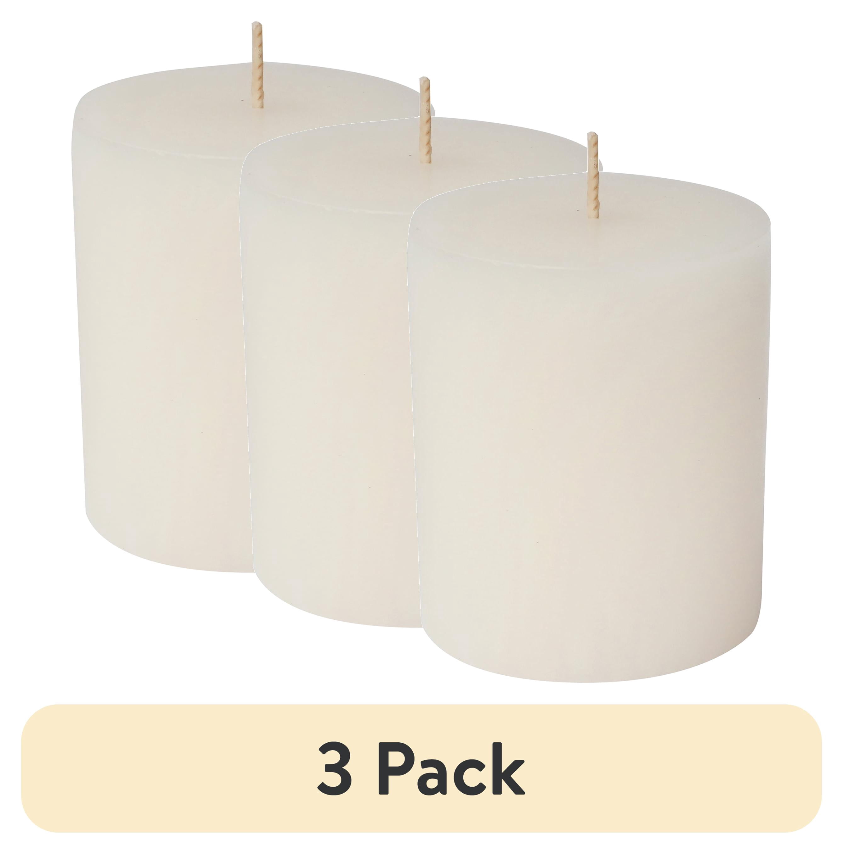 (3 pack) Mainstays Single Wick 2.5" x 2.8" Pillar Candle, Unscented, Ivory
