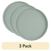 (3 pack) Mainstays Eco-Friendly Recycled Plastic Dinner Plate, Soft Sea Green, 10"
