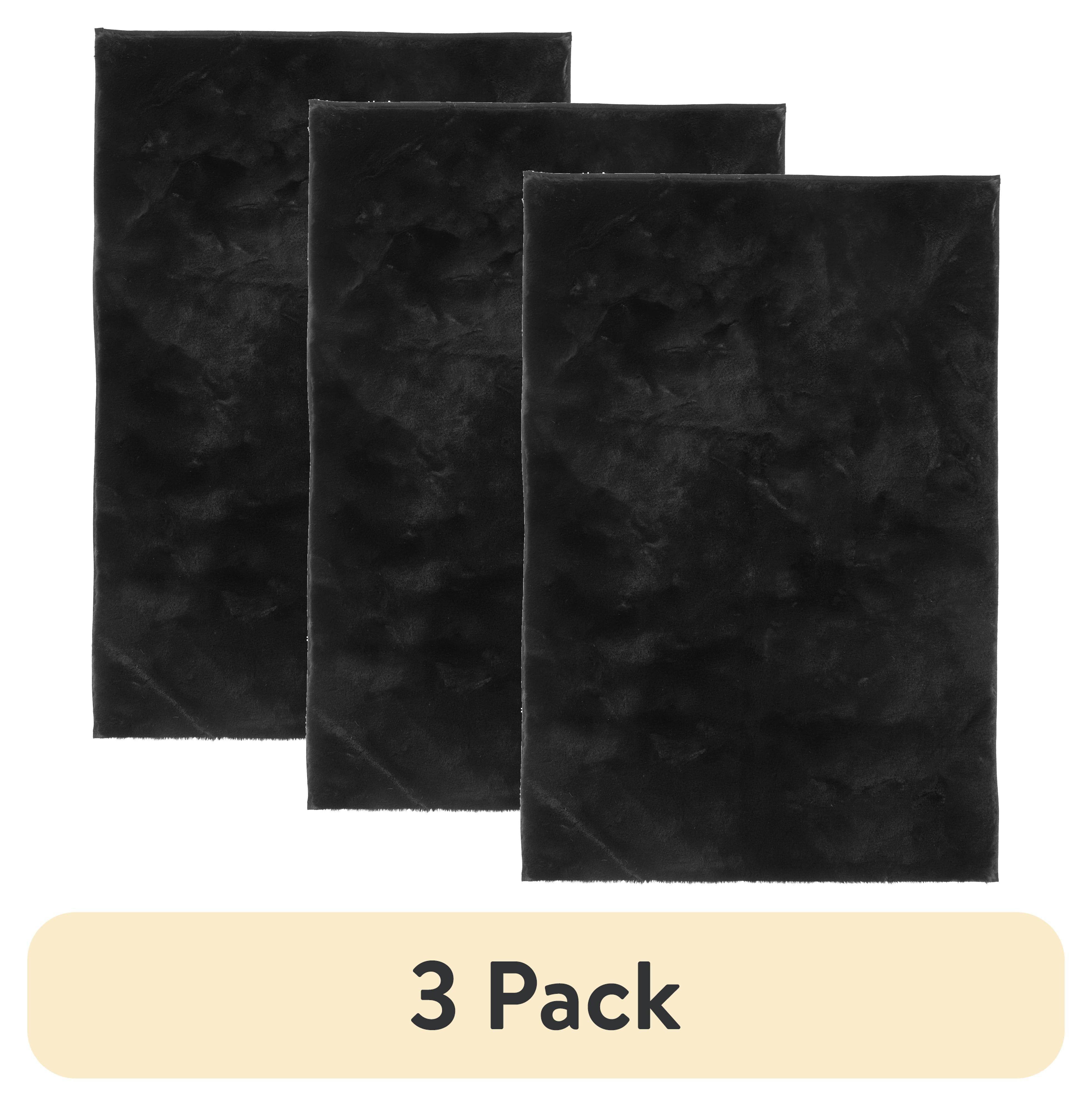 (3 pack) Mainstays Solid Soft Rabbit Faux Fur Area Rug Ivory,30x46 ...