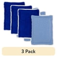 thumbnail image 1 of (3 pack) Mainstays Sponge Scrubbers, 4.5 x 5 inches, 100% Cotton Shell, 2 Count per Pack, Blue, 1 of 7