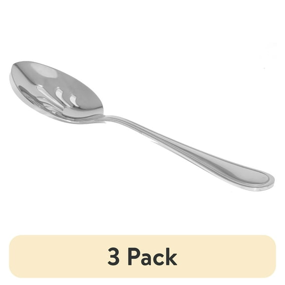 (3 pack) Mainstays Stainless Steel Slotted Serving Spoon, Silver, 1-Piece