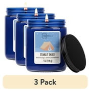 (3 pack) Mainstays Single-Wick Twist Glass Jar Scented Candle, Starlit Skies, 7oz.