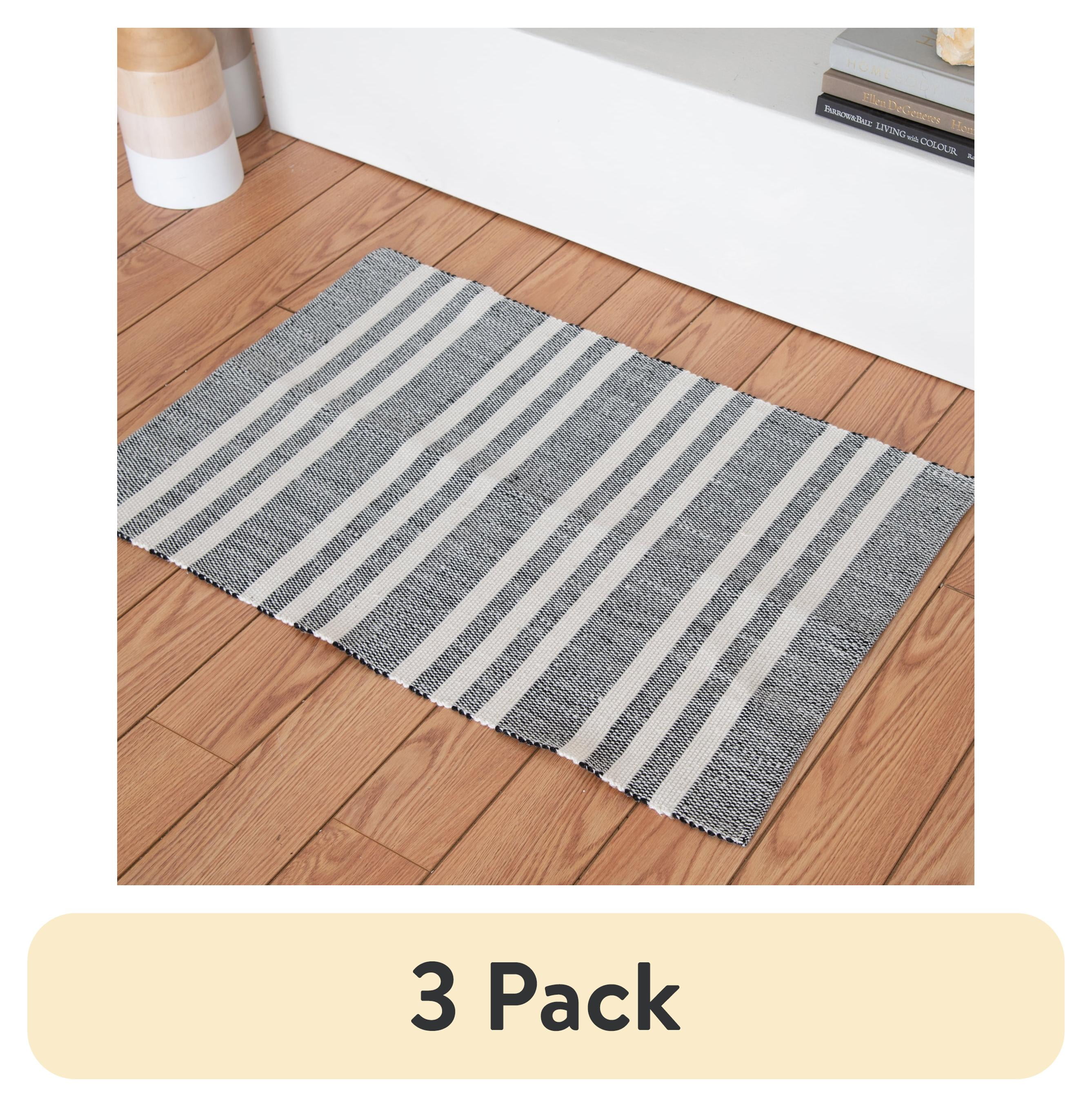 (3 pack) Mainstays Striped Chindi Layering Outdoor Doormat, 24"x36"