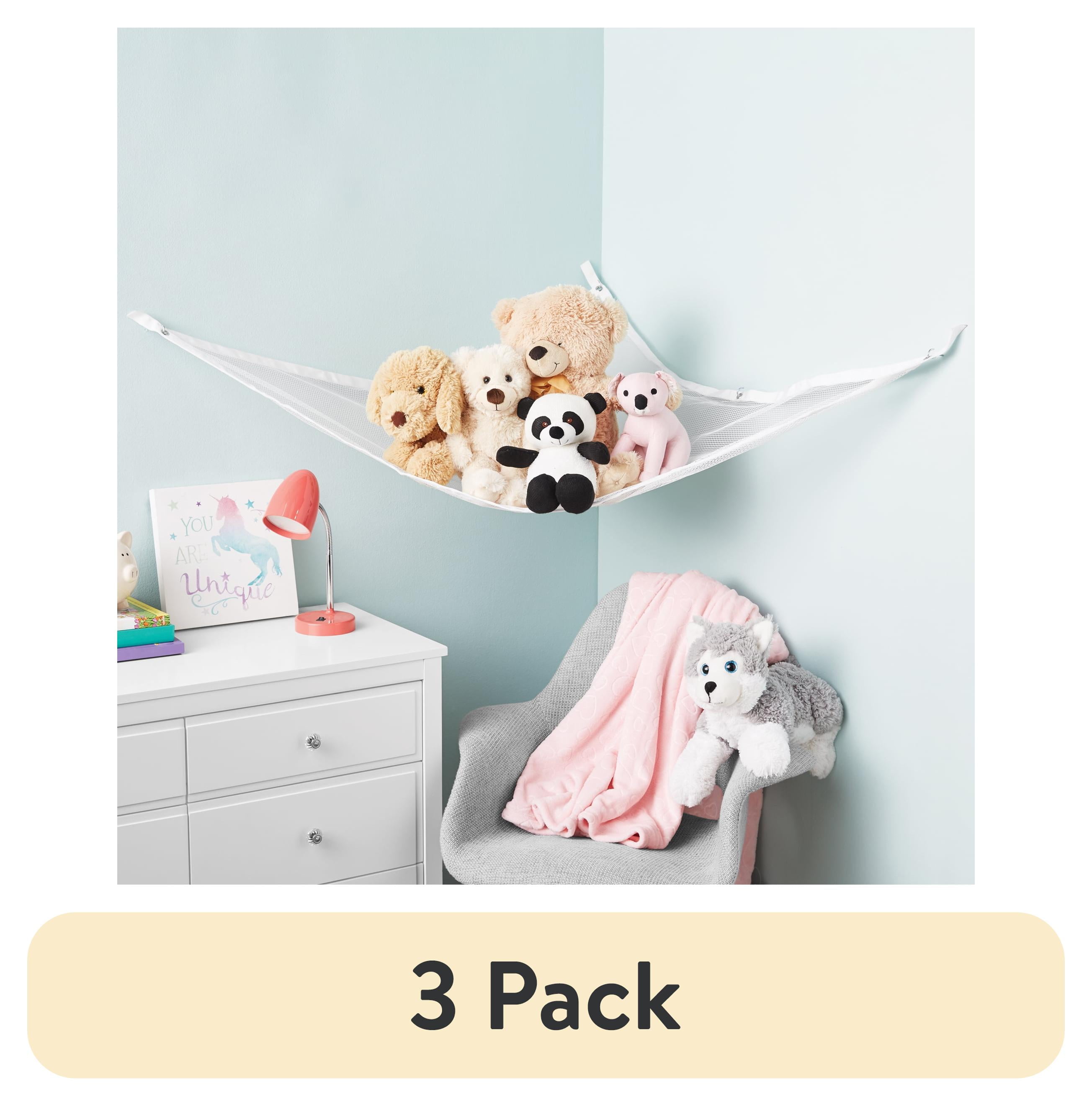 (3 pack) Mainstays Mesh Toy Storage Organizer White