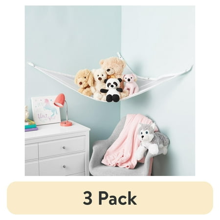 (3 pack) Mainstays Mesh Toy Storage Organizer White