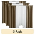 thumbnail image 1 of (3 pack) Mainstays Solid Twill Blackout Curtain Panel and Sheers, Set of 4, Brown Bag, 27.5" W x 63" L, 1 of 13