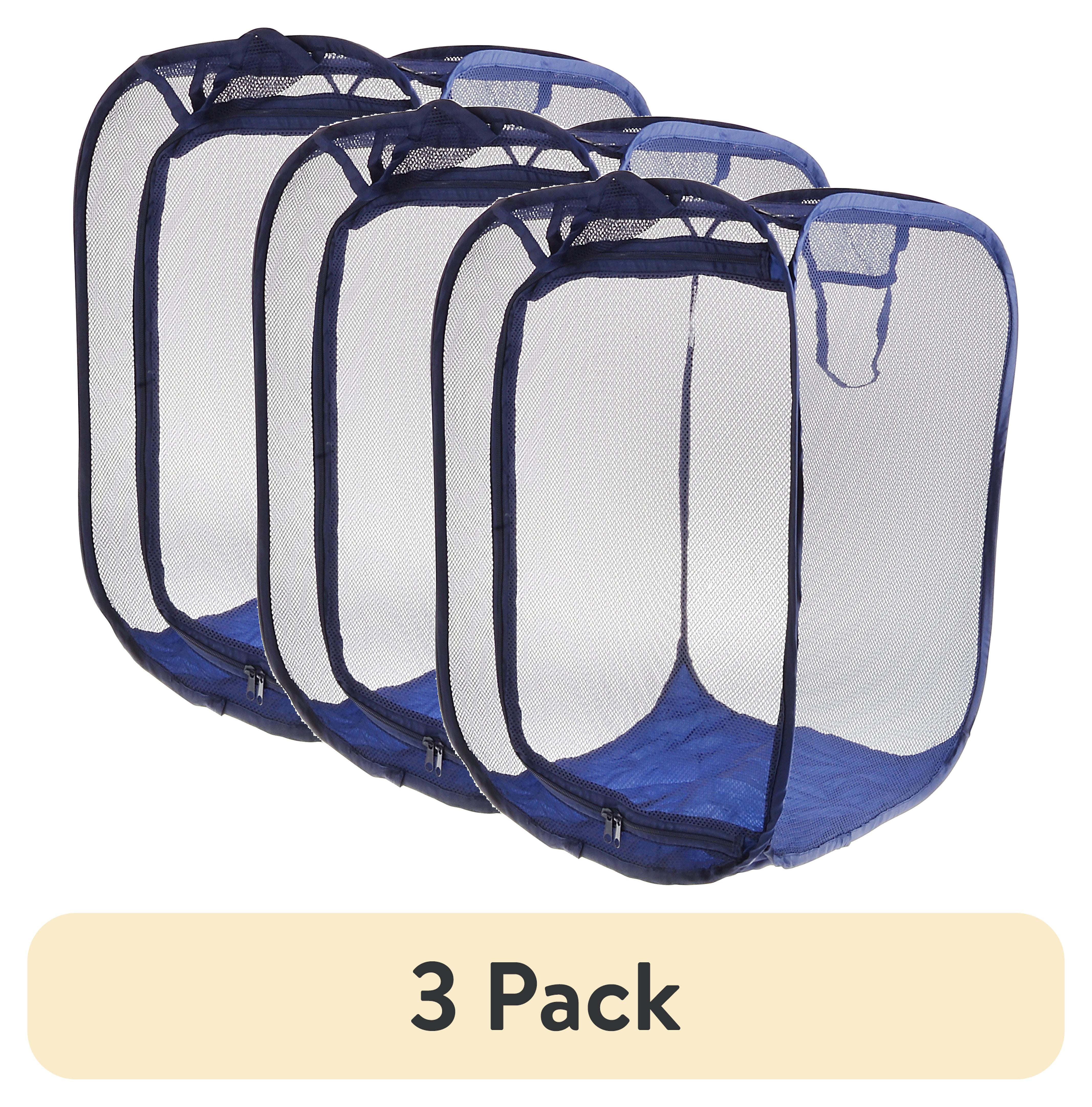 Mainstays Jumbo Mesh Pop-Up Laundry Hamper, Holds 4 Loads, Collapsible Breathable Storage in White