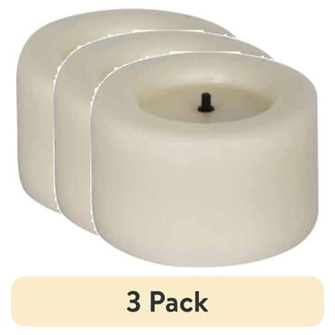 (3 pack) Mainstays Unscented Flameless LED Tealights, Ivory, 6 Count