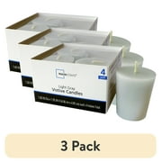 (3 pack) Mainstays Votive Candles, Unscented, Light Gray, 4 Pack