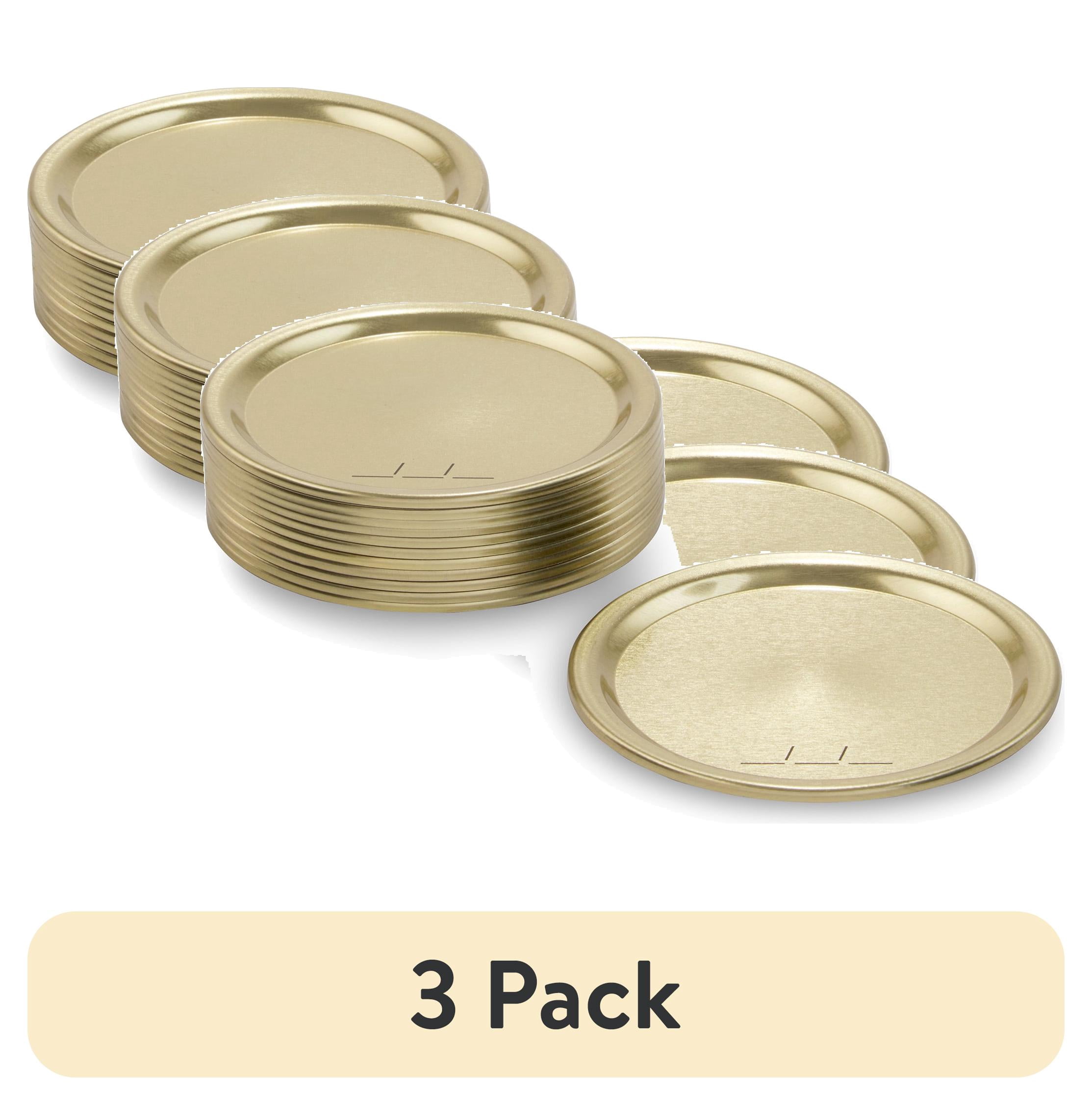 (3 pack) Mainstays 12-Pack Canning Jar Lids - Wide Mouth, One-Piece Replacement Mason Jar Lids for Canning and Preserving, Fits All Brands Wide Mouth Mason Jars