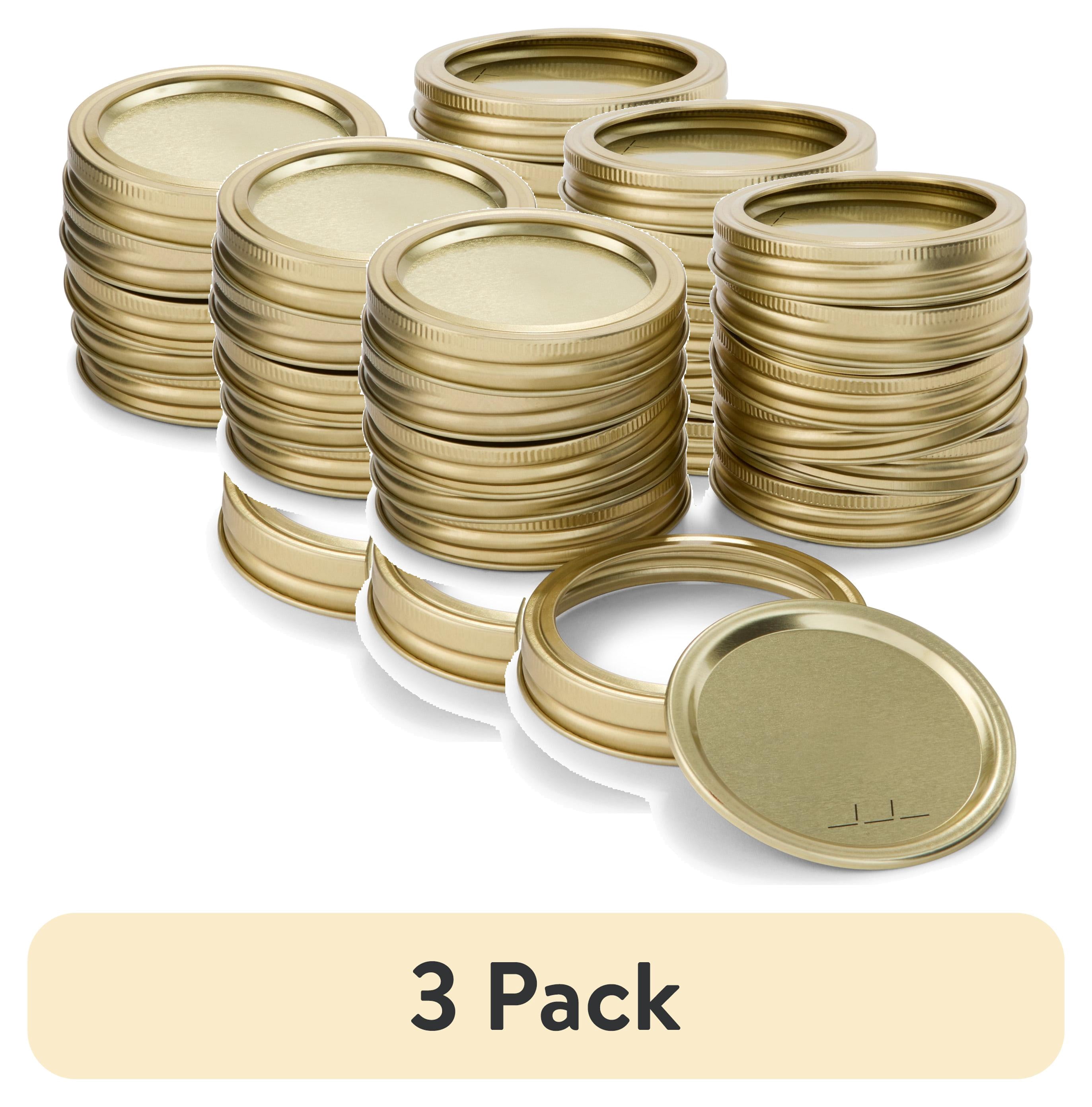 (3 pack) Mainstays 12-Pack Canning Jar Lids and Rings - Wide Mouth, Two-Piece Wide Mouth Mason Jar Lids with Bands for Canning and Preserving, Fits All Brands Wide Mouth Mason Jars