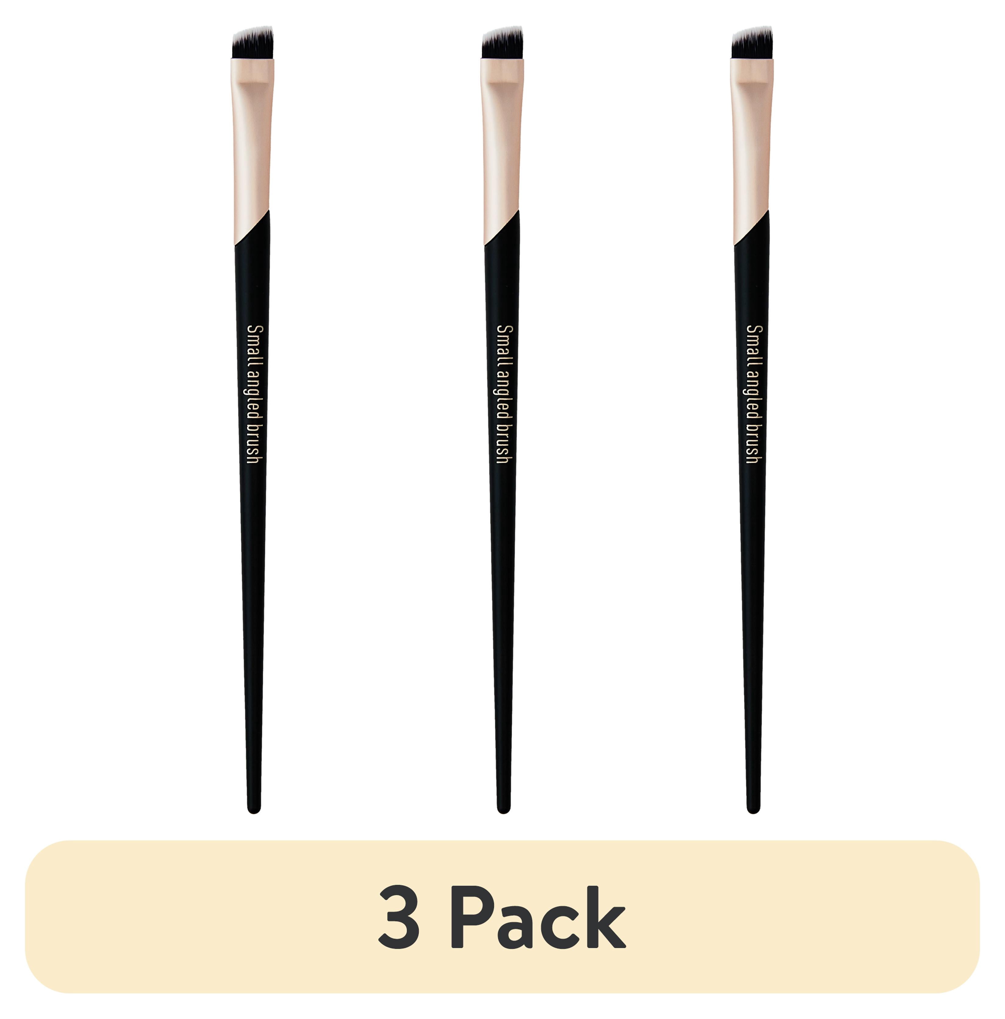 (3 pack) Walmart Small Angled Makeup & Cosmetic Brush to Detail Eye & Brow, Black