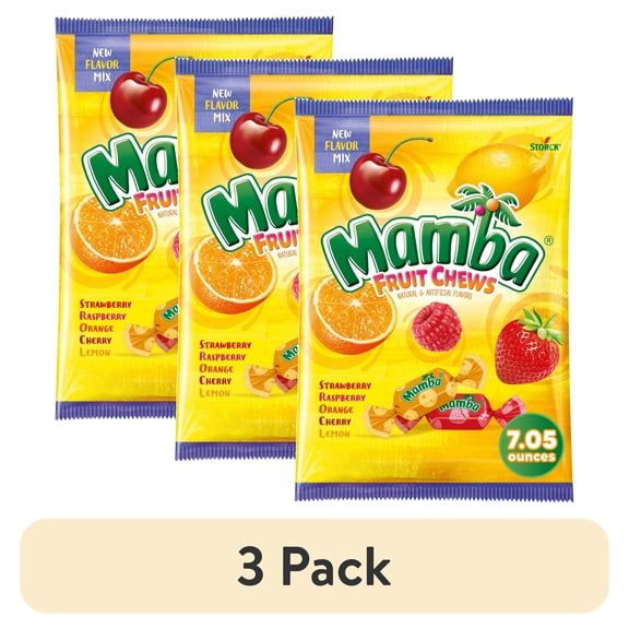 (3 pack) Mamba Fruit Chews Chewy Candy, 7.05oz