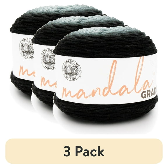 (3 pack) Lion Brand Mandala Gradient Black Yarn