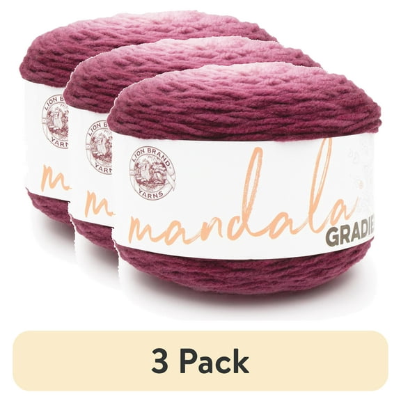 (3 pack) Lion Brand Mandala Gradient Burgundy Yarn