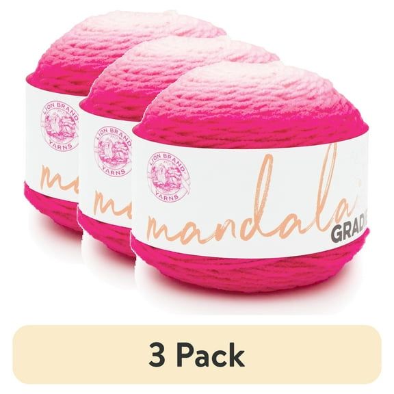 (3 pack) Lion Brand Mandala Gradient Hot Pink Yarn
