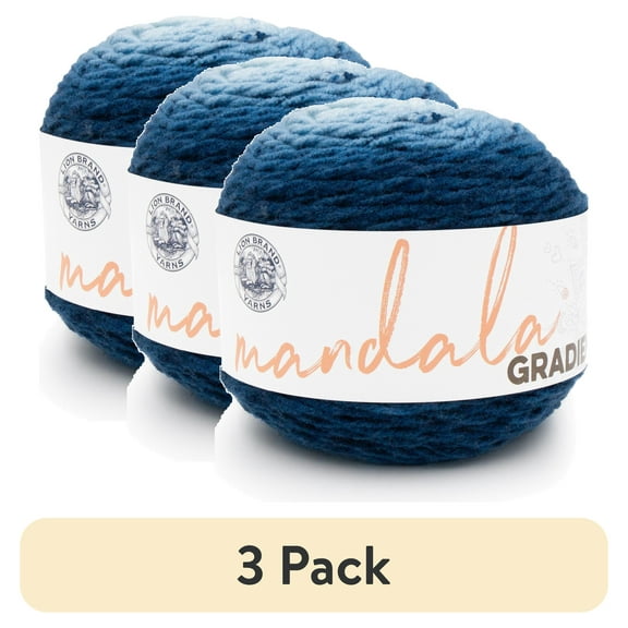 (3 pack) Lion Brand Mandala Gradient Steel Blue Yarn