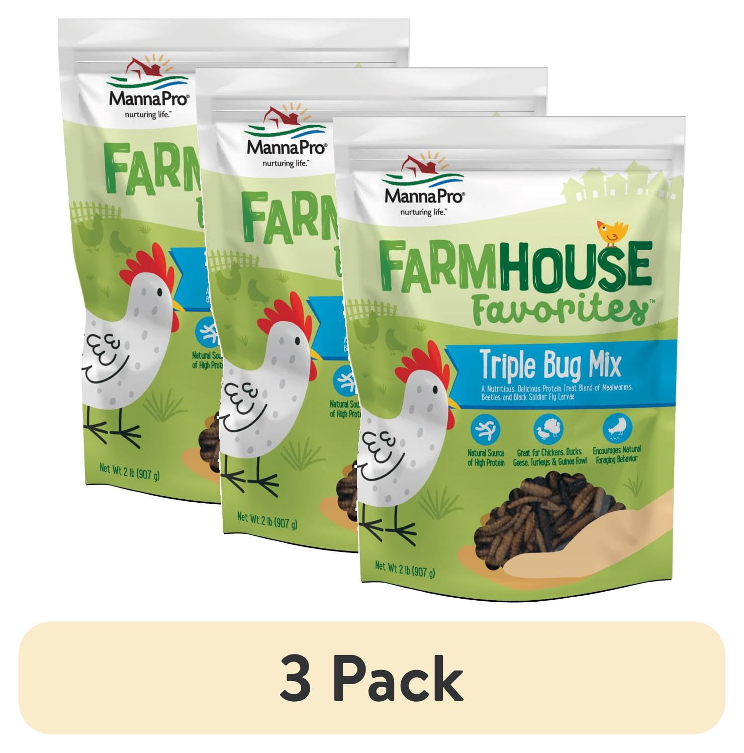 (3 pack) Manna Pro Farmhouse Favorites Chicken Treats - Triple Bug Mix ...