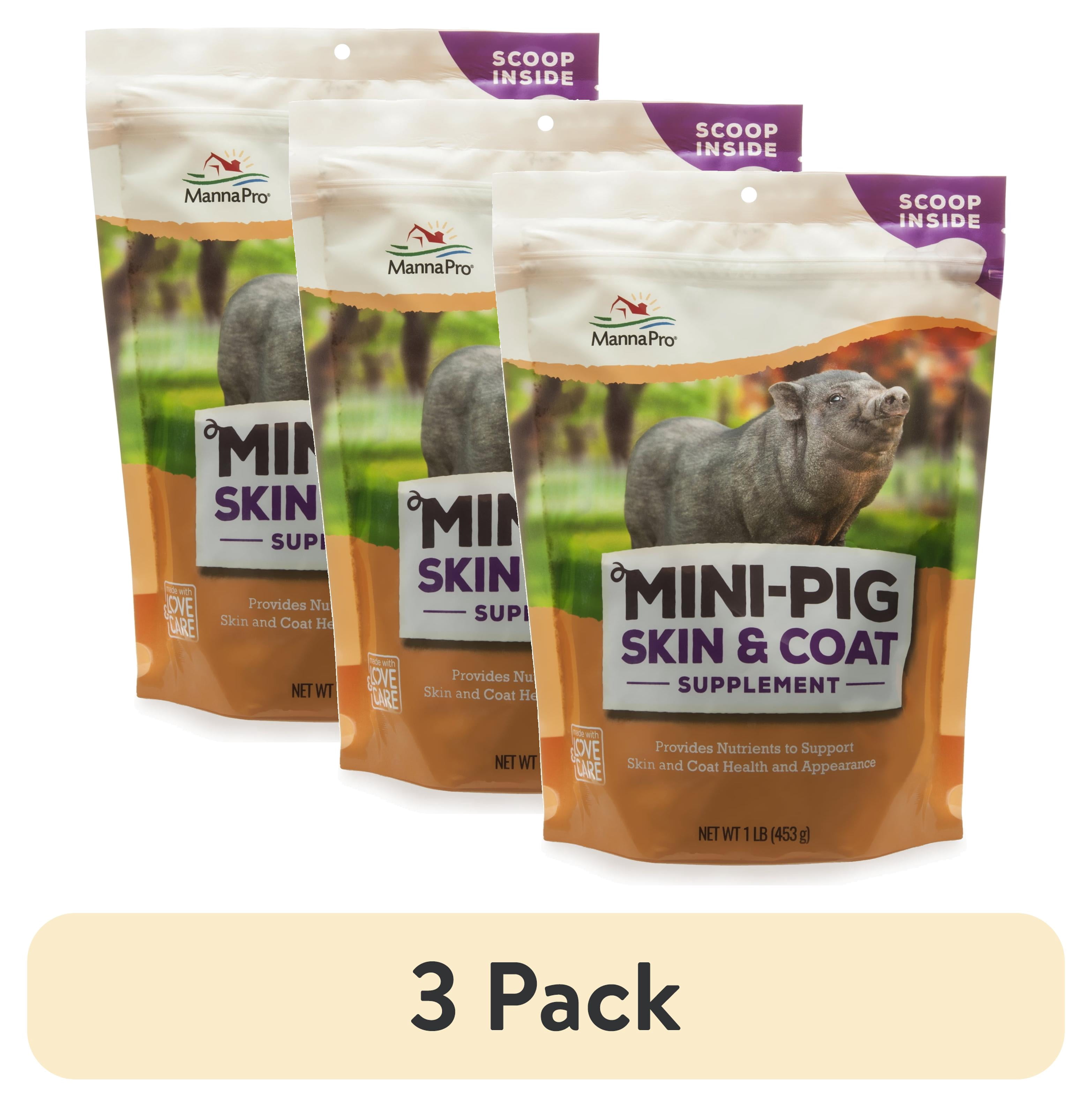 (3 pack) Manna Pro Mini-Pig Skin and Coat Supplement 1 lb