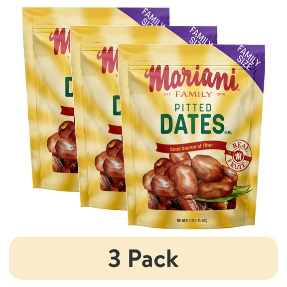 (3 pack) Mariani Pitted Dates Value Size 32 oz