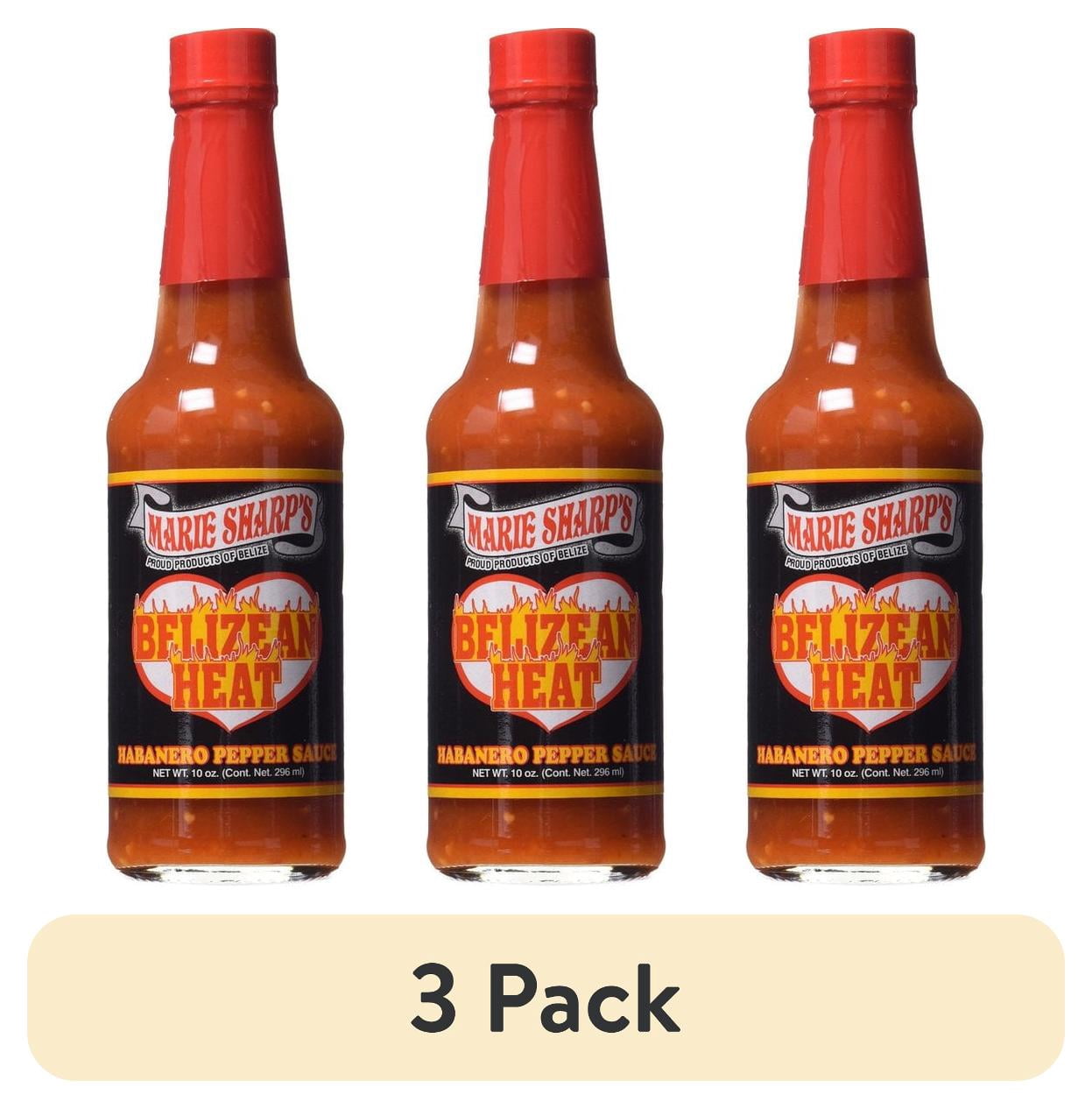 (3 pack) Marie Sharp's Belizean Heat Habanero Pepper Sauce, 1 x 5 oz